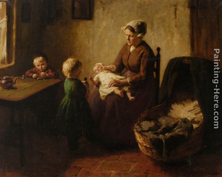 A Happy Family painting - Bernard Jean Corneille Pothast A Happy Family art painting